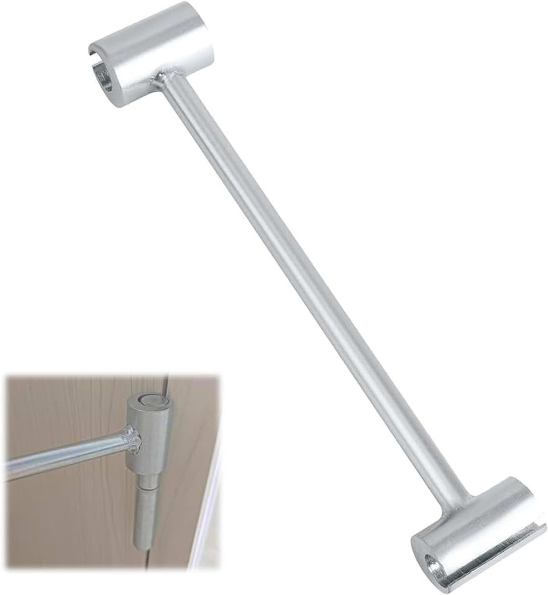 Scharnierafstand instelsleutel, deurscharnier instelgereedschap, 14/19 mm ontwerp met dubbele kop, voor brandwerende deuren, witte kamerdeuren, veiligheidsdeuren (zilver)