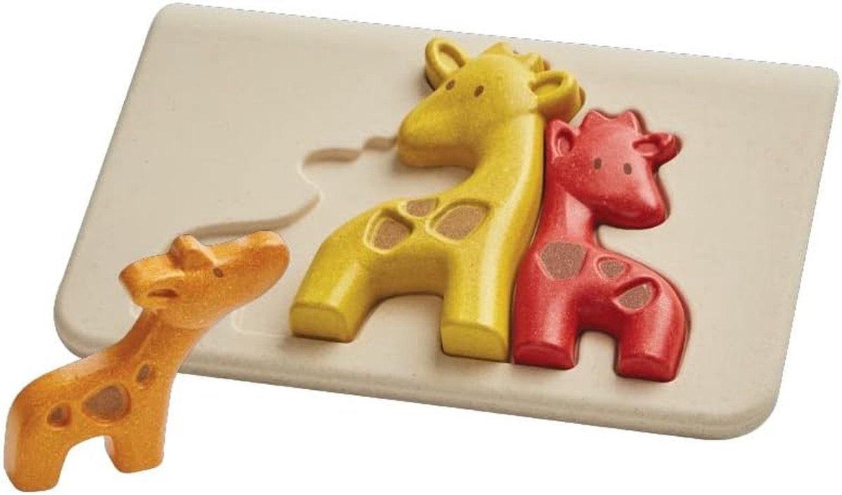 Houten Giraf Puzzel - Dierenpuzzel Hout - Ontwikkelen Motoriek - Duurzaam Hout - 400 Gram - Multicoloured
