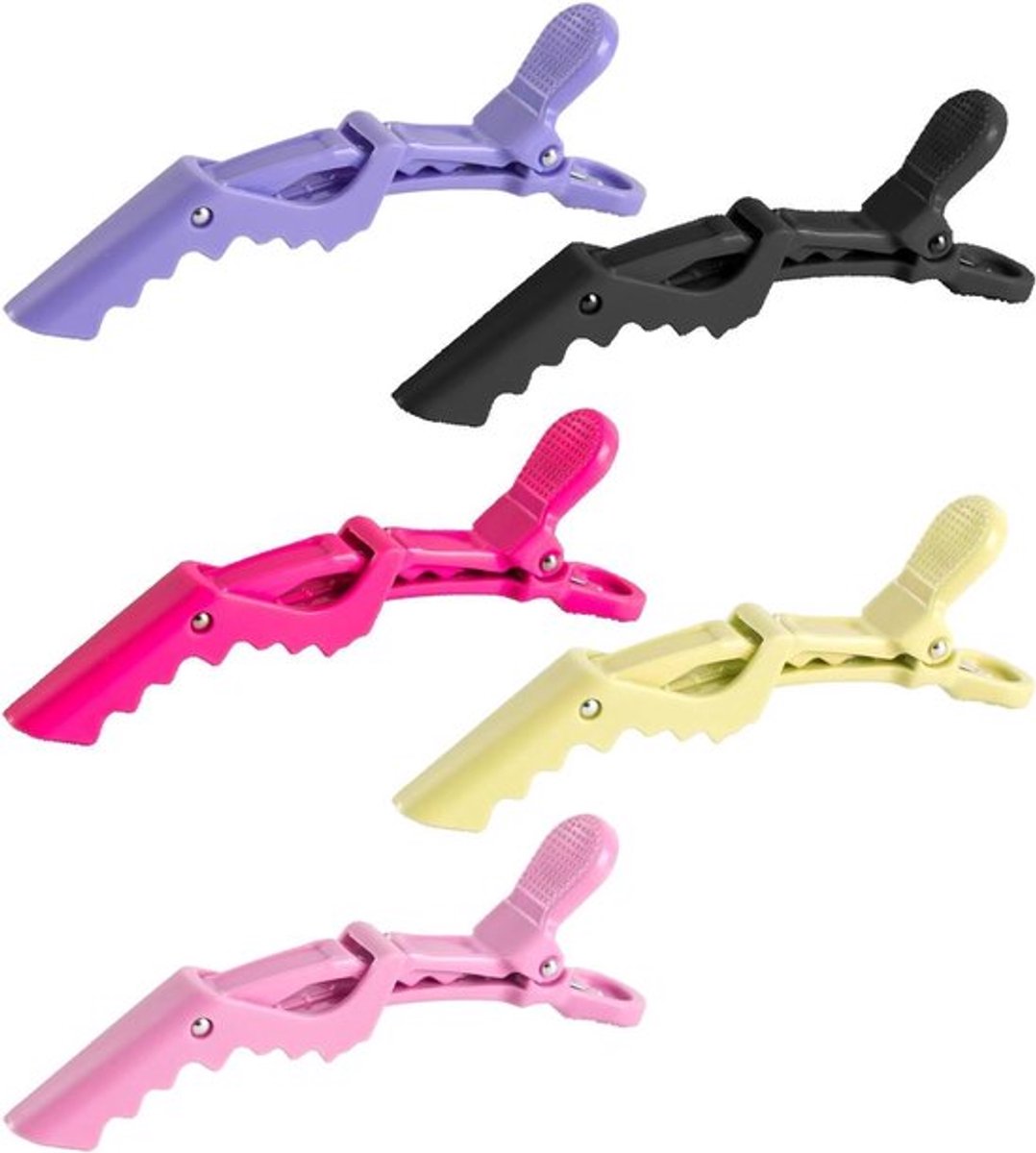 Professionele krokodillenhaarspelden voor styling en haarknip - antislip, brede tanden - 10 stuks