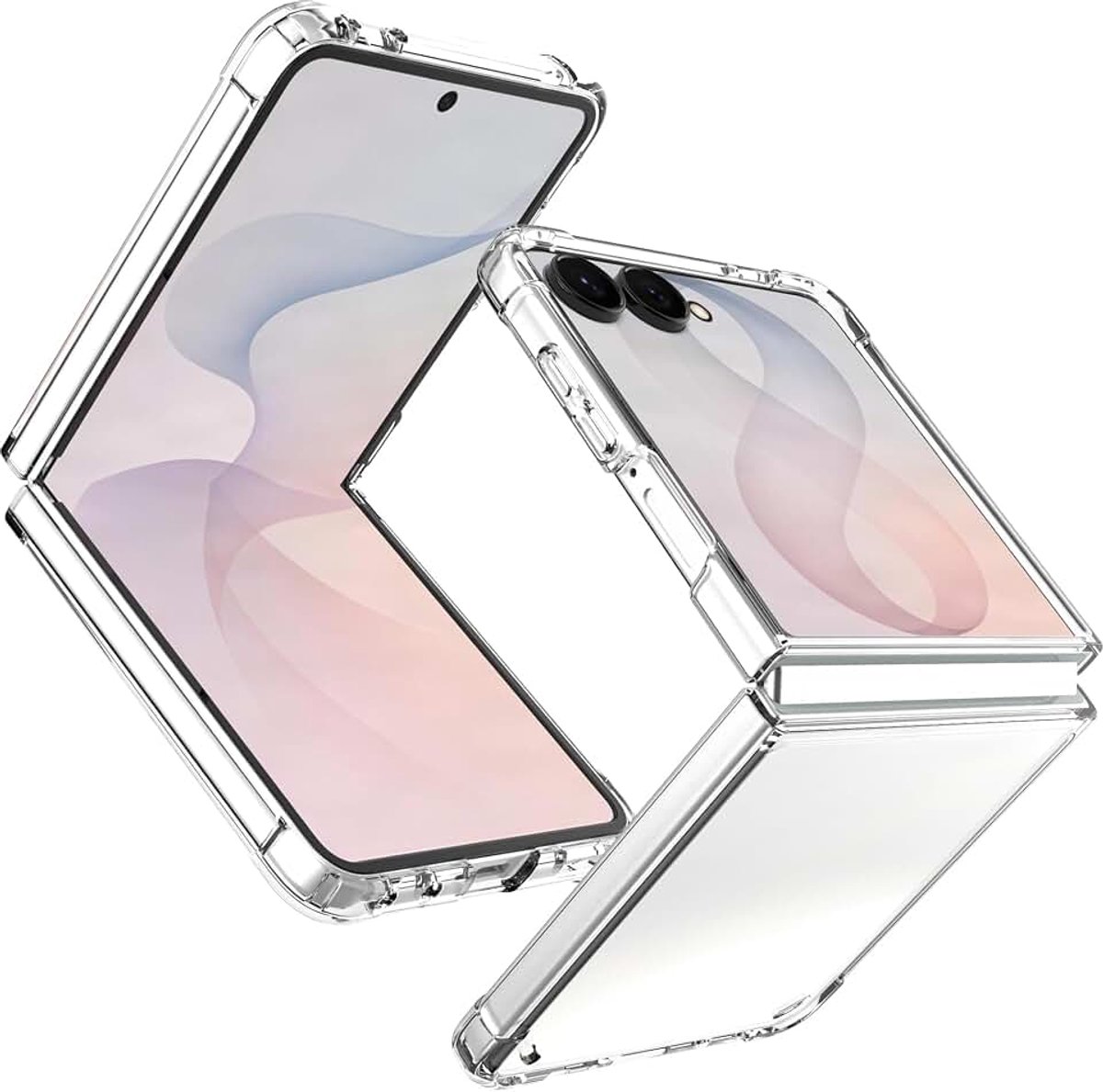 Hoes voor Samsung Galaxy Z Flip 8, Stootvast Krasbestendig Anti‑Vergeling Ultradun Beschermhoes, Hard PC Zacht TPU Volledige Beschermhoes Voor Samsung Galaxy Fold 7 transpara
