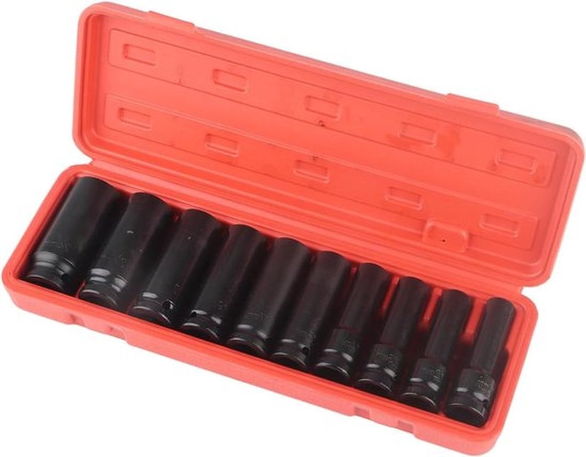 Slagdoppenset 1/2 Inch Diep 10-Delig | Hoge Hardheid voor Reparaties | Duurzaam en Professioneel gebruik