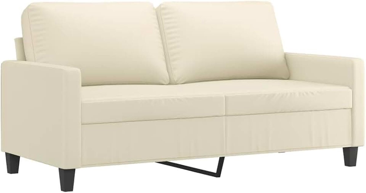 2-zitsbank, crème, 140 cm, kunstleer, woonkamerbank, kantoorbank, slaapkamerbank, loungebank voor woonkamer, slaapkamer, logeerkamer