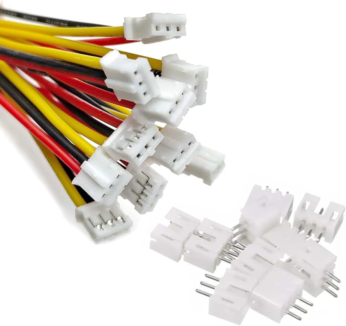 10 sets JST PH 2.0mm 3-pin connector with 150mm 22AWG silicone cable and JST connector socket kit