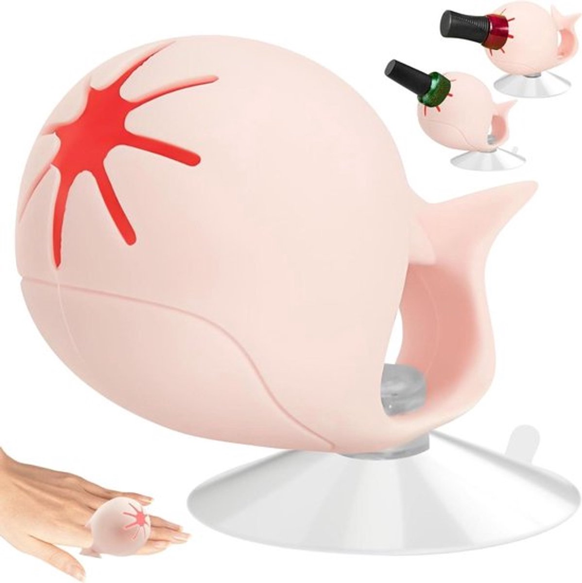 Nagellakhouder met zuignap voor anti-lek, manicure display, accessoires nagellak - Zachte rubber materialen