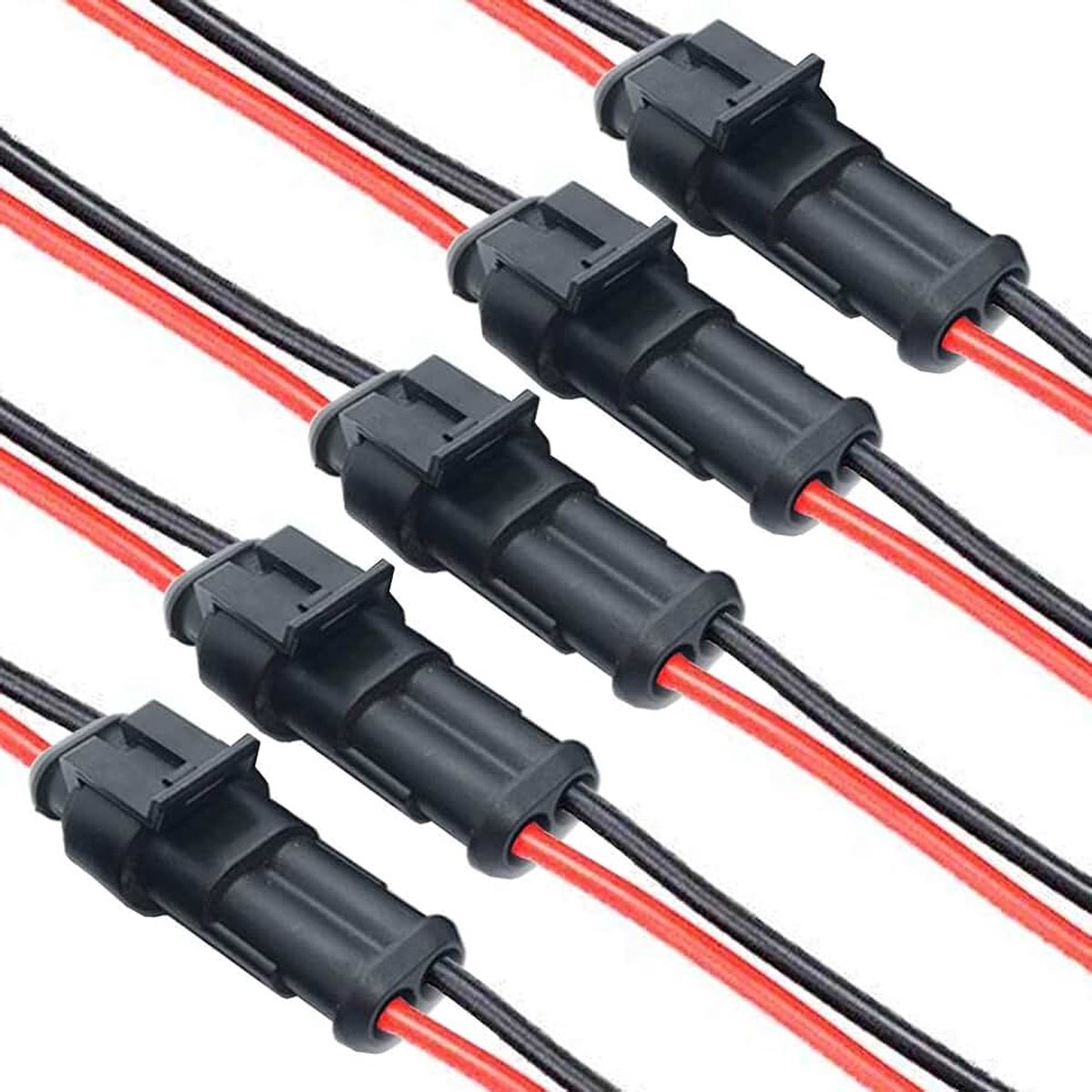 Auto Waterdichte Elektrische Connector, 2 Pin Terminal Plug Socket Set voor Auto Motorfiets Truck Boot (5 Sets)