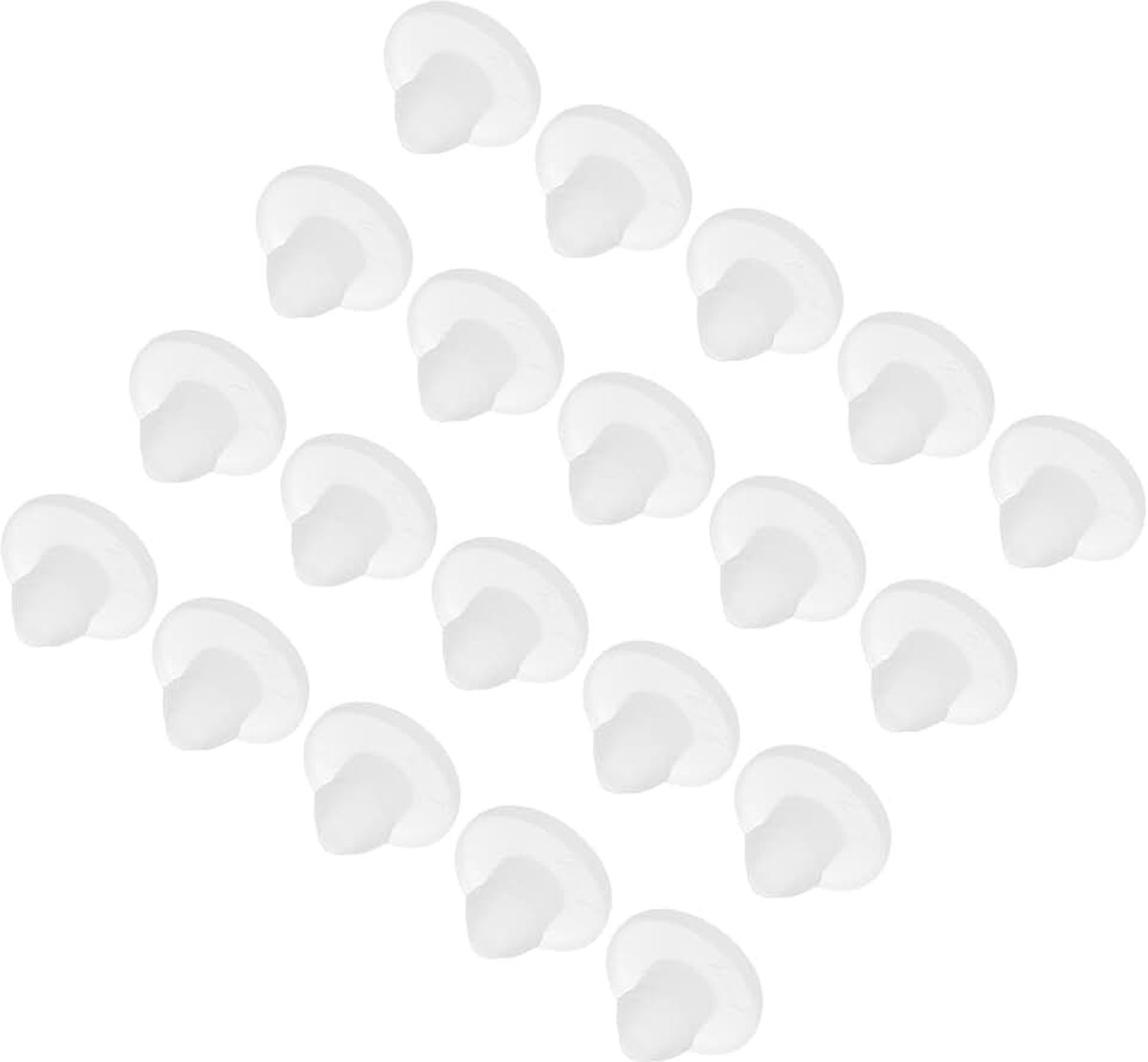 20 stuks gatstoppen van siliconen, montage diameter 2,5 mm, smalle groefbreedte 1,5 mm, ronde plaat, afdichting, transparant