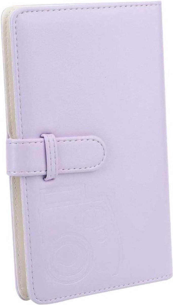 PU Fotoalbum met 96 Zakken voor Instant Camera Foto's - Cardcase Bankpas Opslag Boek - Mini11/8/9/7s/25/70/90 - Paars