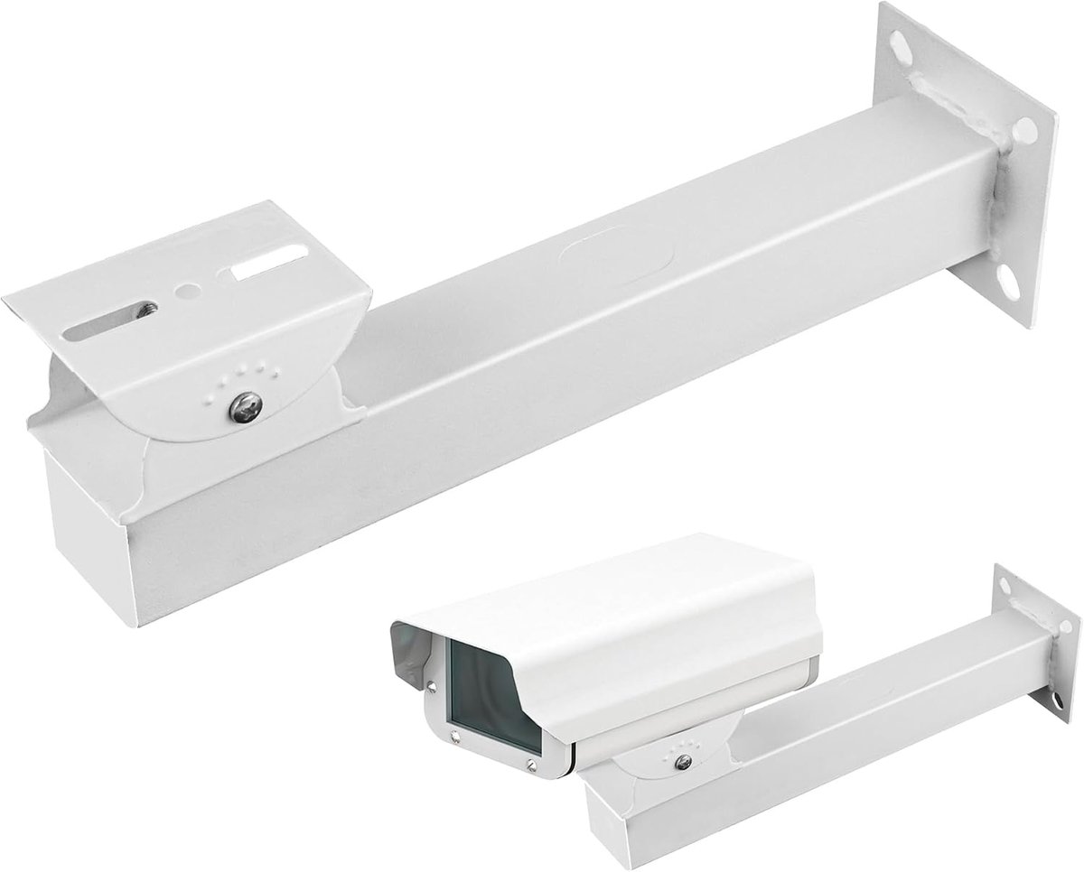 Masthouder voor bewakingscamera, ring, camerahouder, 30 cm, metalen montage, hoekhouder, verticale stanghouder, ringcamerahouder voor CCTV-camera's