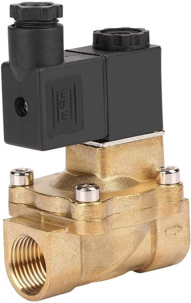 Solenoïde klep G 1/2 inch zonder stroom, geschikt voor lucht, olie en water, 0.05~0.7MPa, DC 12V, DC 24V, AC 110V, AC 220V, twee poorten