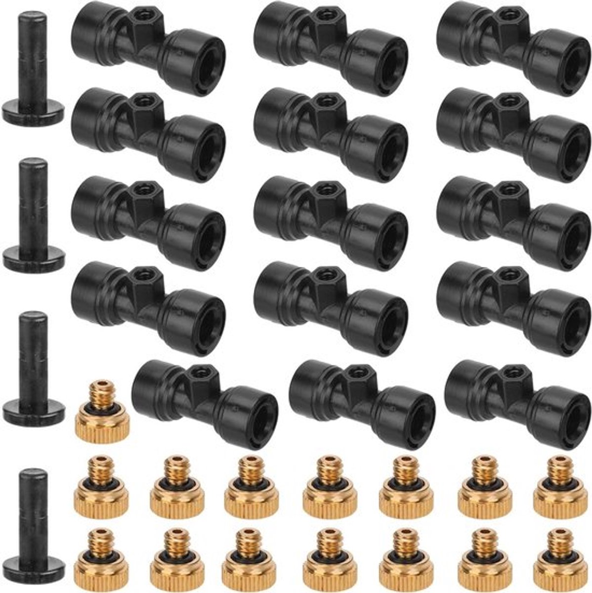 Set van 15 Messing Vernevelingssproeiers voor Buitenkoelsysteem met 1/4 inch Buizen