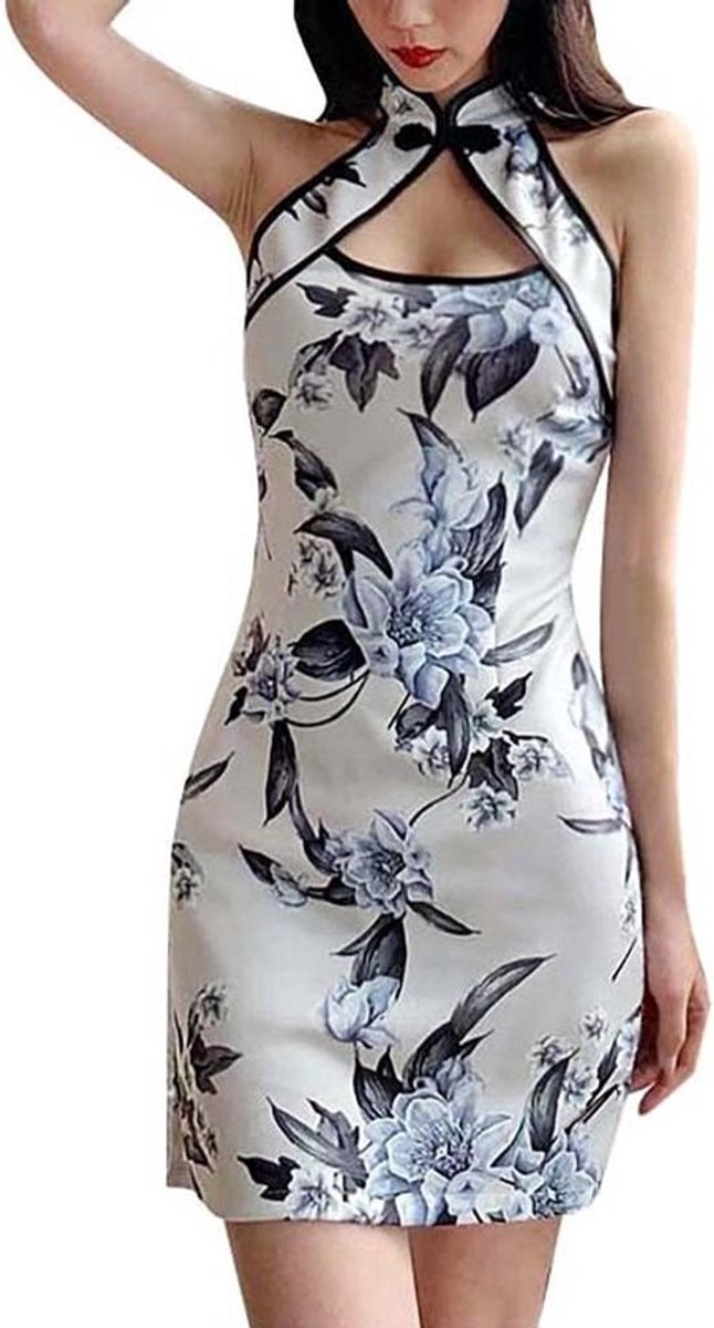 Vrouwen Chinese Qipao Bodycon Kostuum met Bloemenpatroon