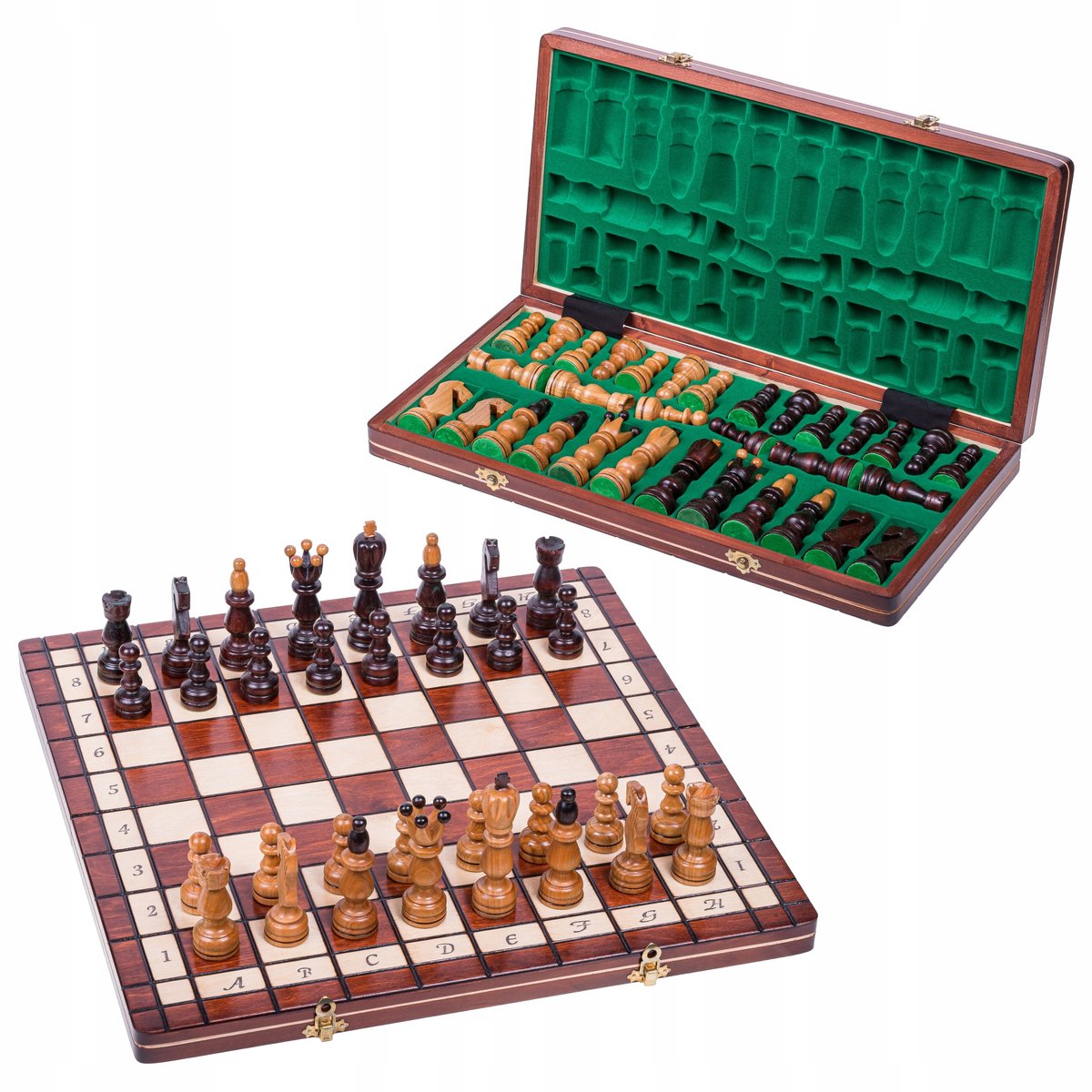 Luxe Houten Presidenten Schaakset 45x45cm - Kersen Hout