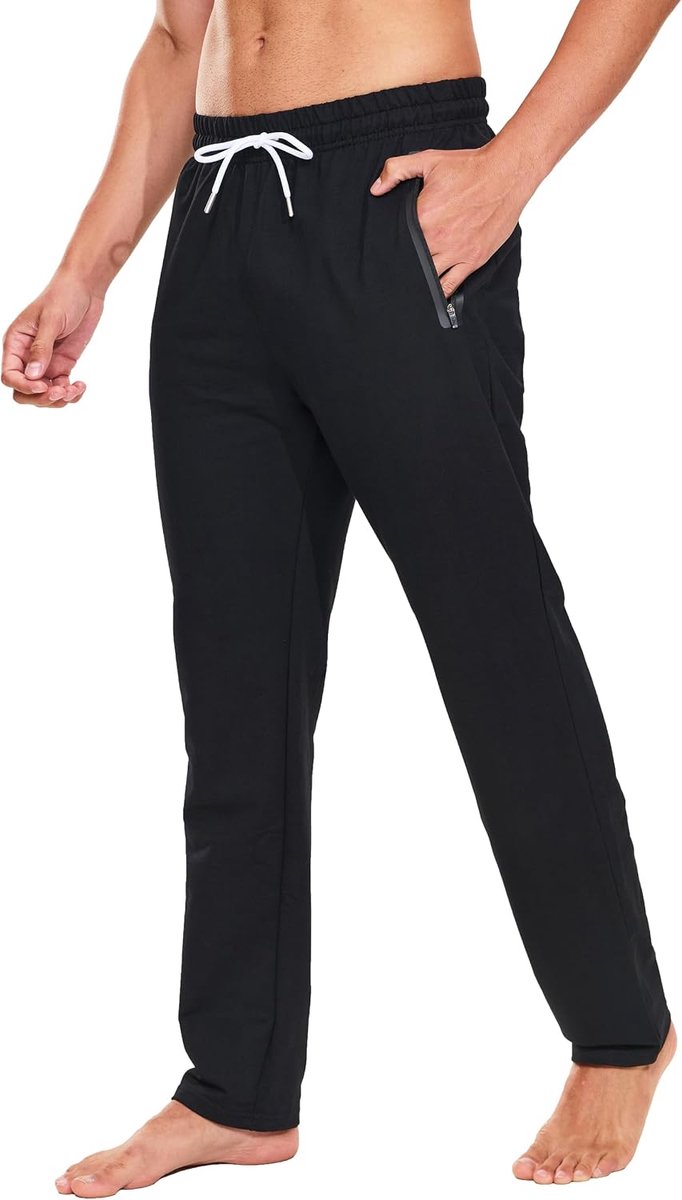 Lange Joggingbroek Heren Katoen met Ritszakken en Elastische Tailleband