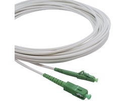 Glasvezelkabel | OS2 | LC/APC naar SC/APC | wit | ideaal voor thuisnetwerken | geschikt voor Deutsche Telekom, Vodafone, 1&1, Duitse glasvezel en nog veel meer (lengte 3 meter)