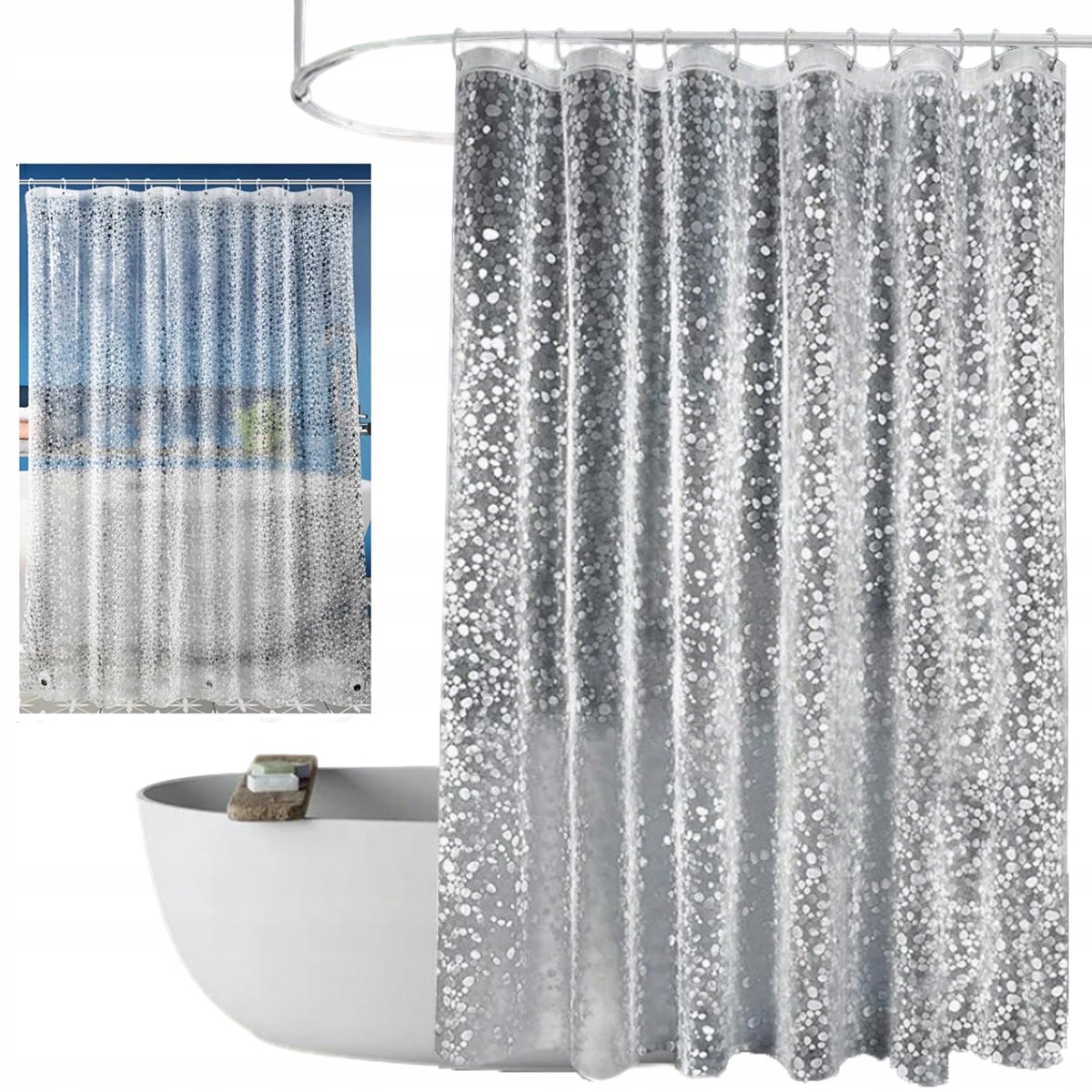Douchegordijn 180x200cm Waterdicht Schimmelbestendig EVA