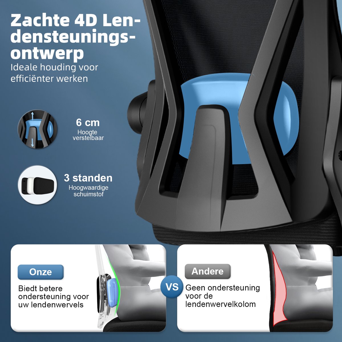 Hiaonyx bureaustoel - ergonomische bureaustoel voor - afbeelding 2
