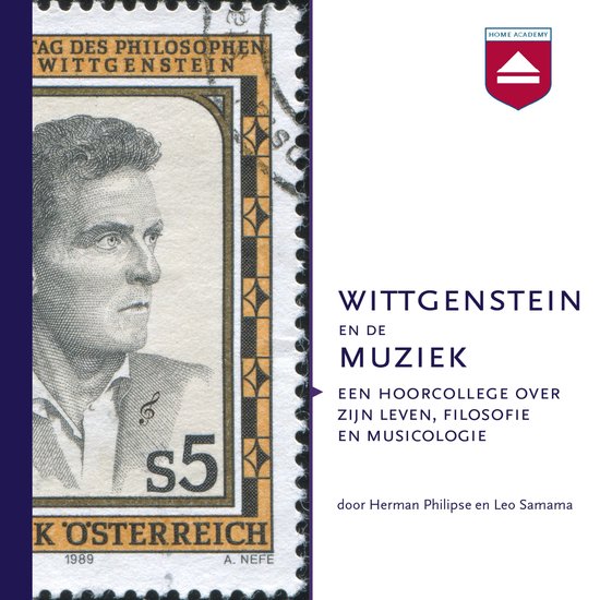 Portret van Ludwig Wittgenstein op een Oostenrijkse postzegel uit 1989, met de tekst "Wittgenstein en de Muziek".
