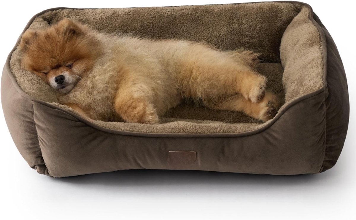 LNMsolutions® Hondenmand - Hondenkussen - Hondensofa - Bruin - 64cm x 53cm x 18cm