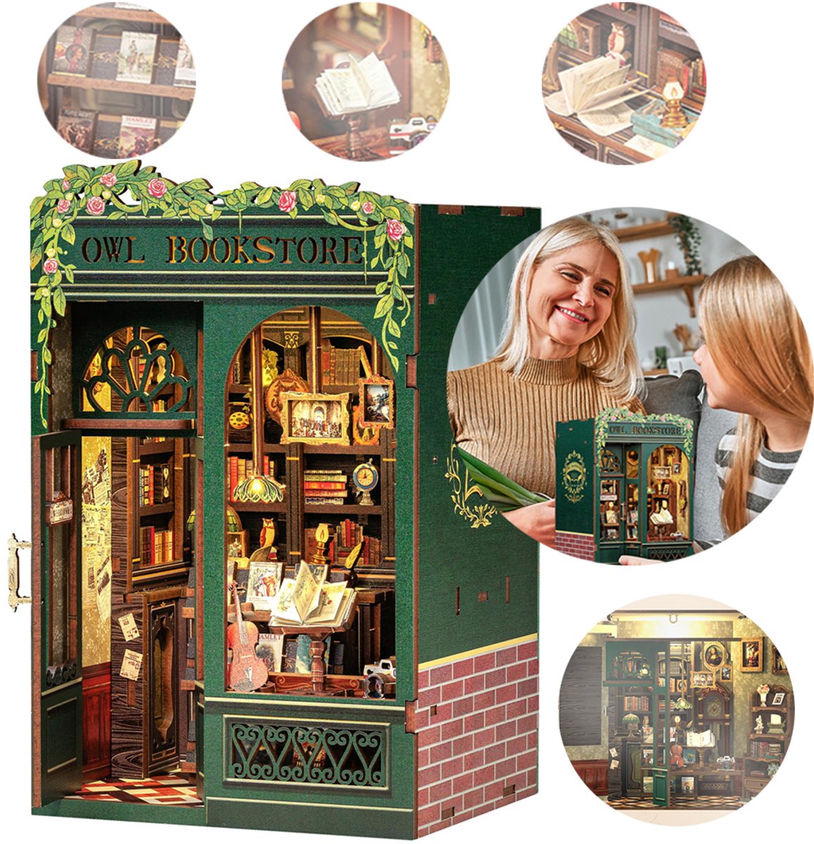 Miniatuurmodelbouwset Van Een Boekenplank, Puzzel Miniatuur Huis Bouwpakket, Diy-Model Voor Boekenplankdecoratie, Voor Knutselaars