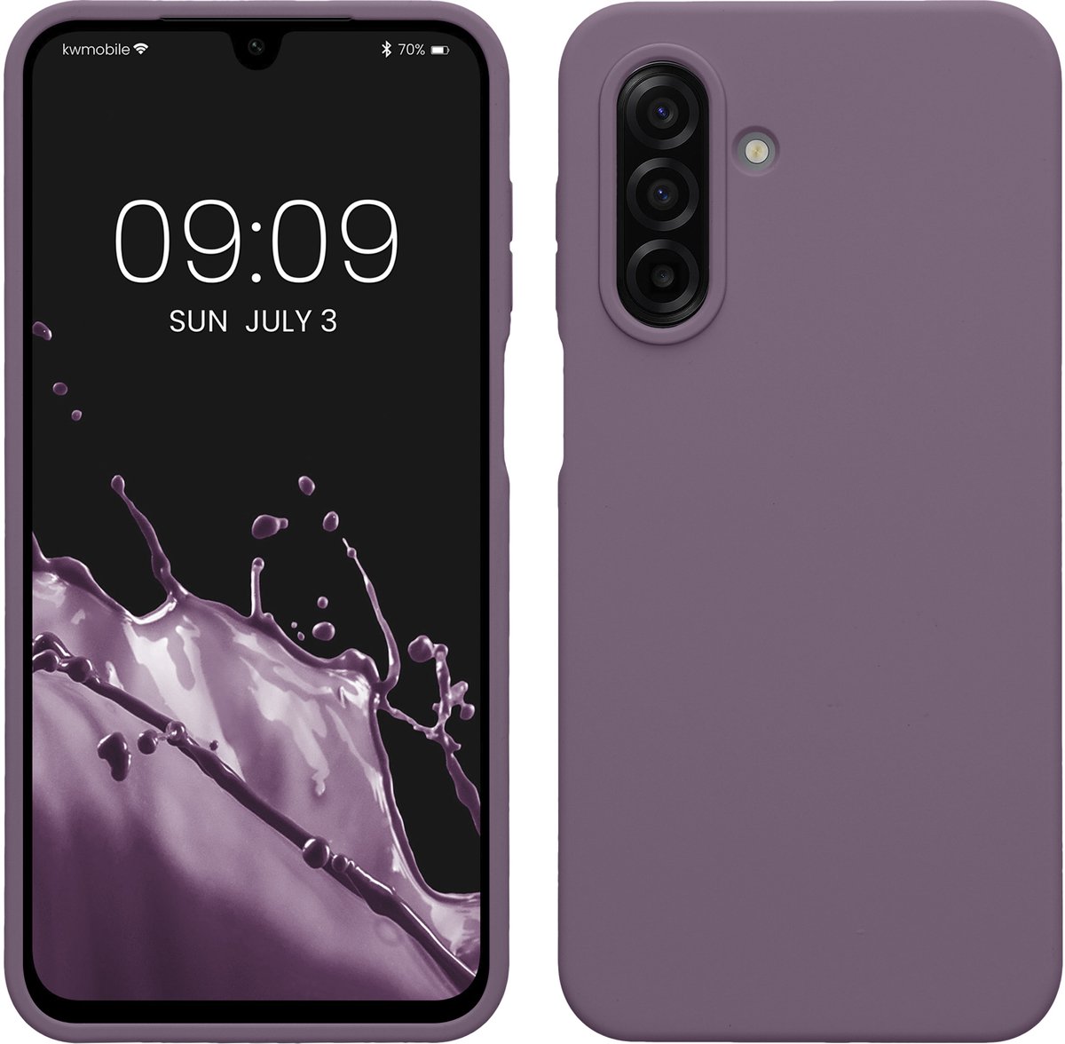 kwmobile telefoonhoesje geschikt voor Samsung Galaxy A17 4G / 5G - Hoesje met siliconen coating - Smartphone case in Bleke iris