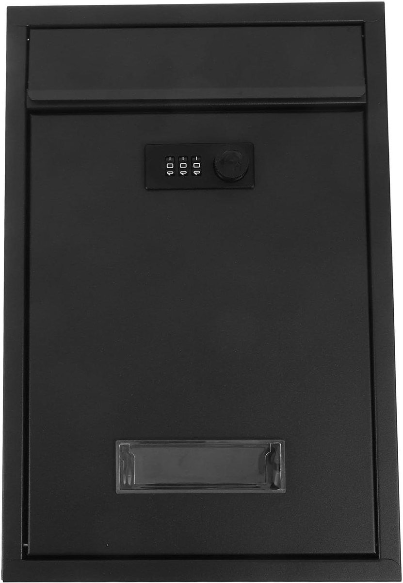 Brievenbus Cijferslot - Afsluitbare brievenbus - Post veilig ontvangen - Wandmontage Weerbestendig - 32x21x9 cm - Zwart