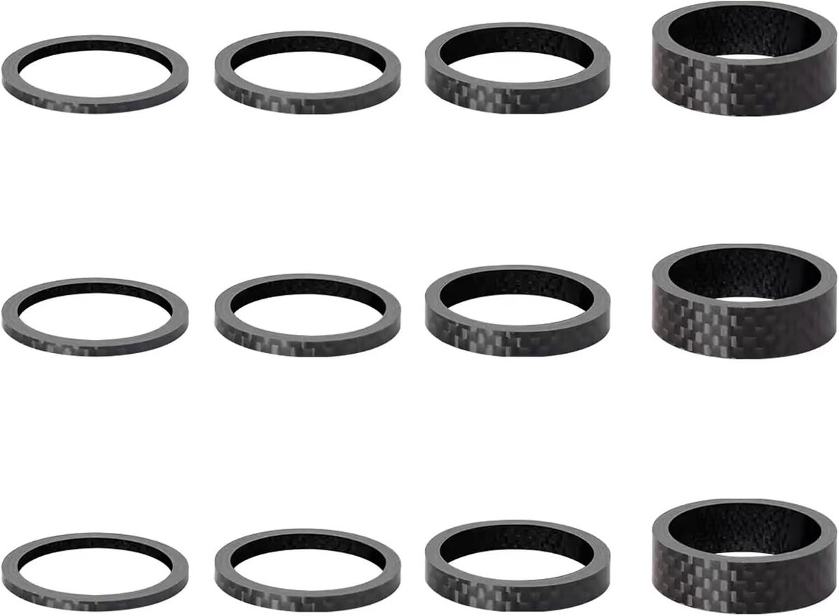 Azarxis Bicycle Headset Spacer 12Pcs Bicycle Handlebar Stem Spacers Set Fit 28.8cm Stem for MTB BMX Mountain Road - ShopVlot