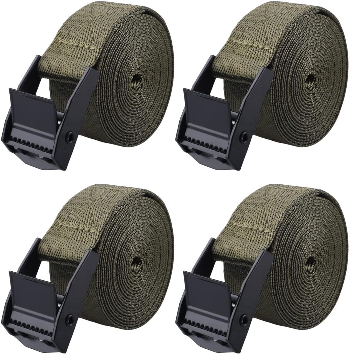 Azarxis Ratcheting Strap Tie Down Straps (Army Green, 5m) - ShopVlot