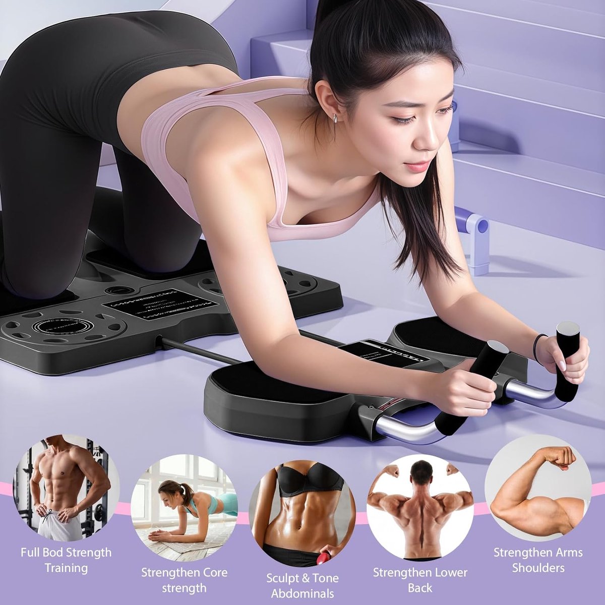 Pilates Reformer Compact, 2025 Upgraded Pilates Board, 5-in-1 Multifunction, Collapsible, Portable Pilates Set - ShopVlot