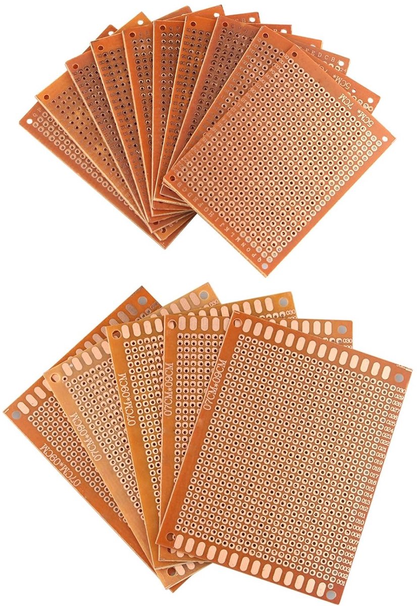 15pcs Prototype Universal PCB Circuit Board Breadboard Bakelite Single Side Copper With 5CM X 7CM And 7X 9CM Sizes For - ShopVlot