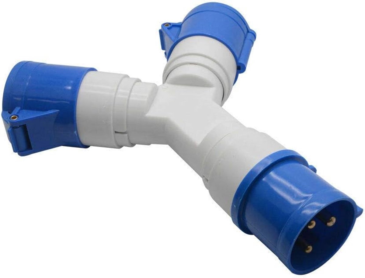 16 A/32 A 220 V adapter, 2/3 sockets, lid plug, 3 pole, industrial suitable for caravans, motorhomes, industrial - ShopVlot