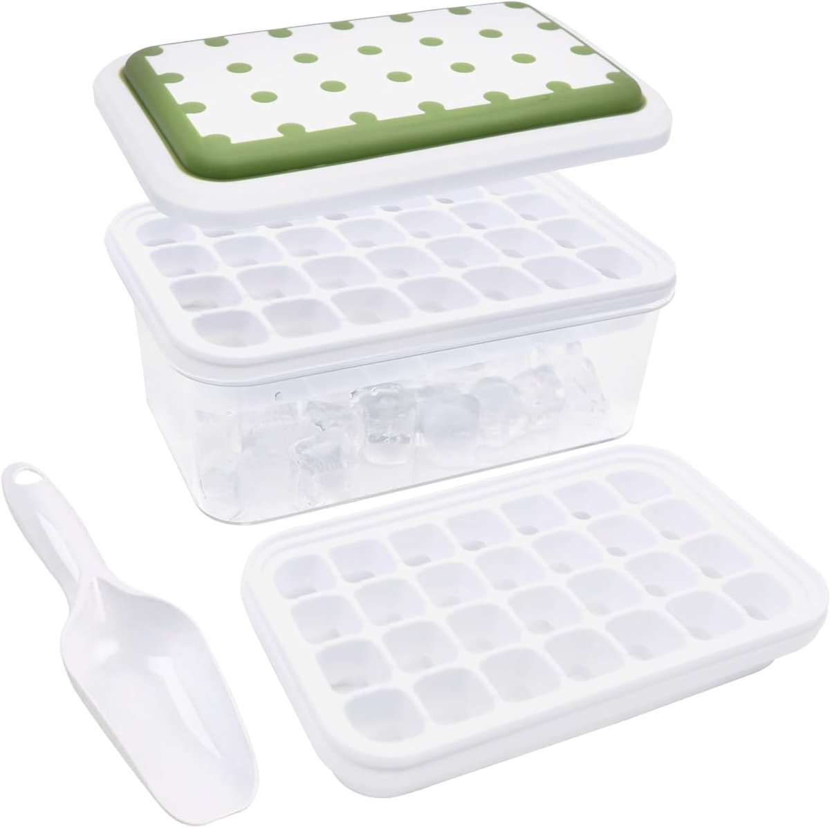 TopHomer Ice Cube Mould with Lid and Ice Box, 56pcs Reusable Ice Cube Maker, BPA Free, Silicone Ice Cube Tray for - ShopVlot