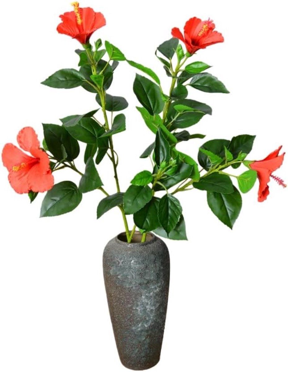 81,3 cm Zijde nep-hibiscusbloemen kunstmatig tropisch met lange steel, 2 stuks, tropische planten plumeria bloemen - ShopVlot