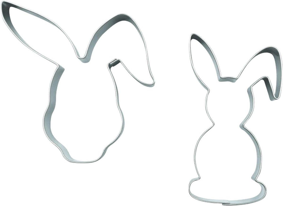 BekkiB Set of 2 "Rabbit" Cutters - Easter Bunny Cookie Cutters for Cups - Stainless Steel Moulds are Dishwasher Safe - ShopVlot
