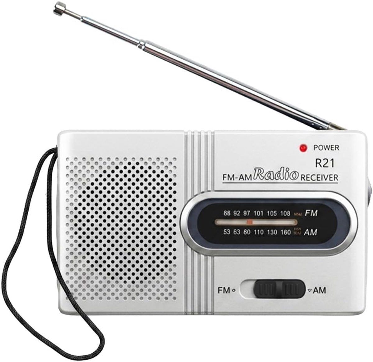 Portable AM/FM Battery Powered Radio Transistor Small Pocket Size with Telescope Antenna Bright Speaker Earphones - ShopVlot