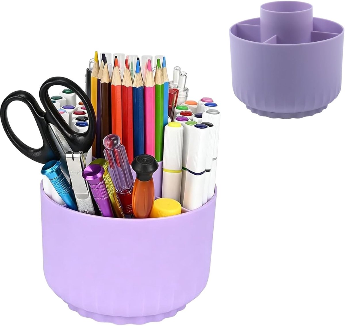360 Degree Rotating Pen Holder, Pen Organizer, Large Capacity, Rotating Pen Holder, Desk Organizer for Office, School - ShopVlot