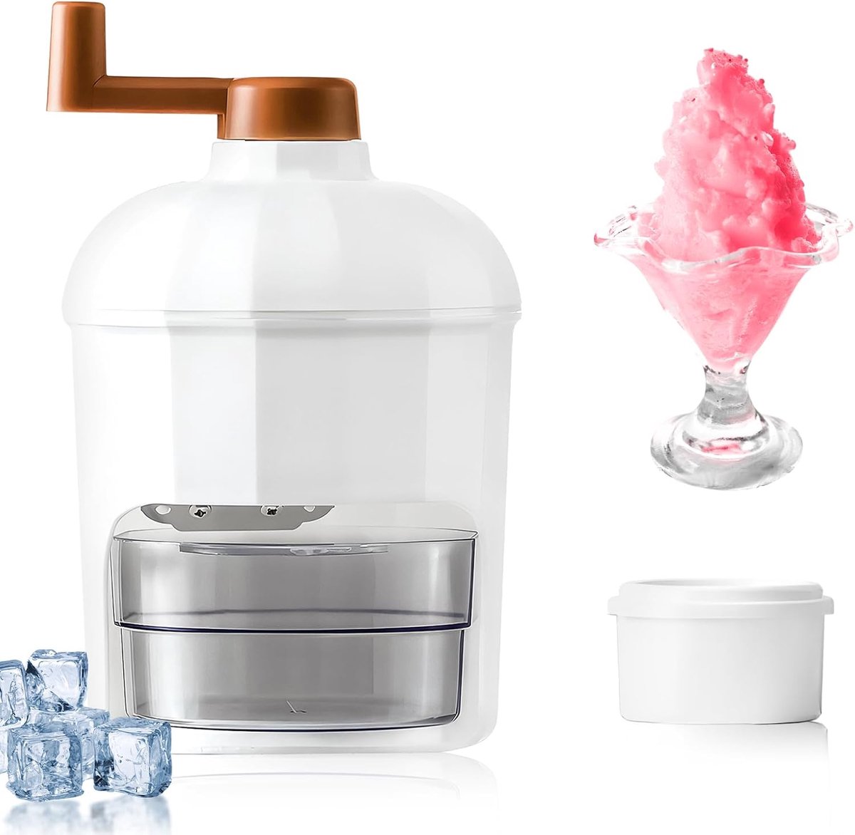 CIYIN Manual Crushed Ice Maker, Slush Machine, Slush Machine, Rotary Mill with Crank and Ice Cube Trays, for - ShopVlot