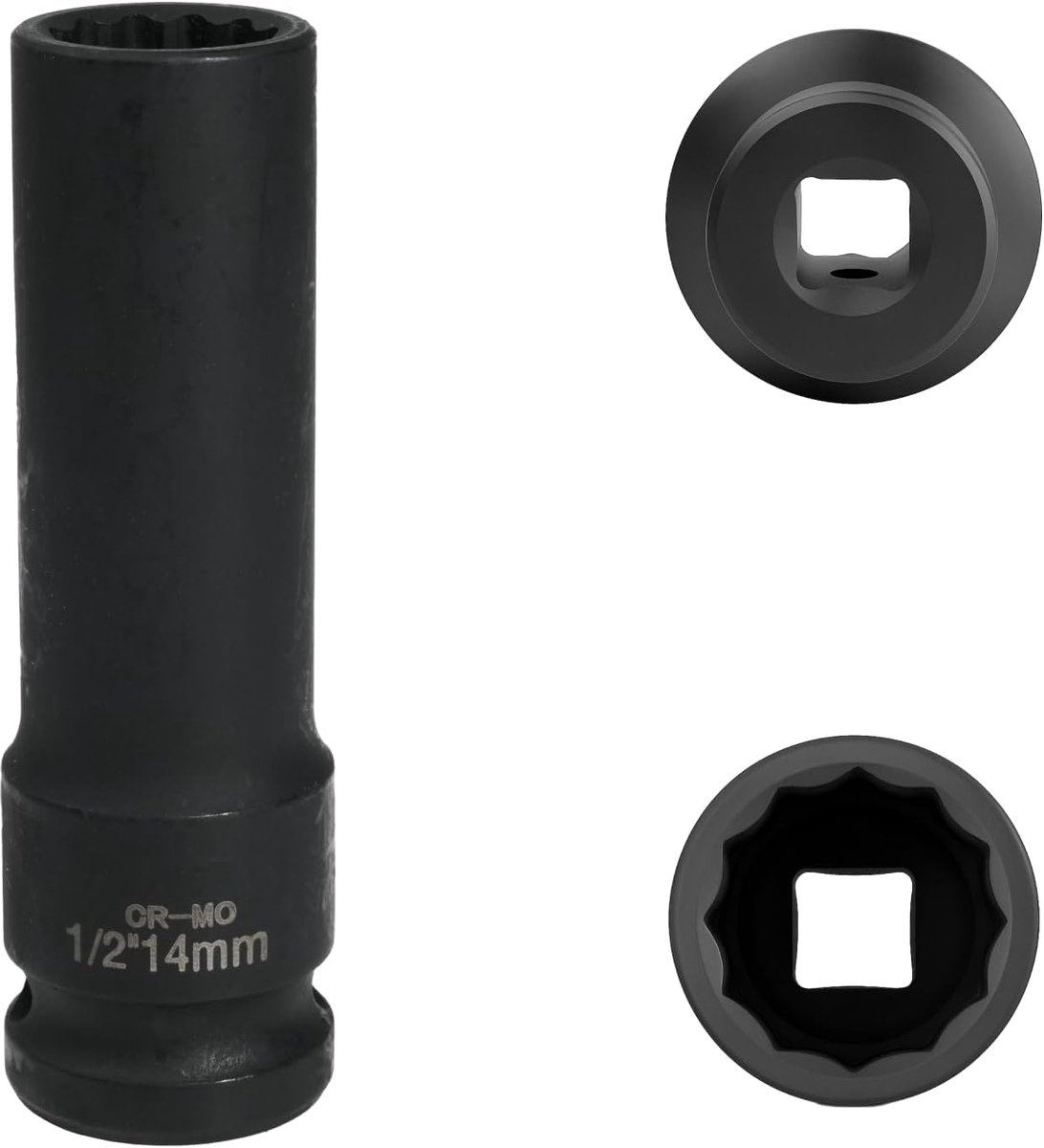 14 mm 1/2 inch 12-side, impact cap 1/2 14 mm chrome-molybdenum steel CR-MO (black) - ShopVlot