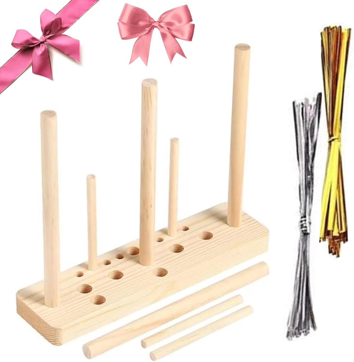 Wooden Wreath Bow Maker, Bow Maker for Ribbon, Wooden Wreath Bow Maker Ttool, for Band Wreaths, Hair Bows, Party - ShopVlot