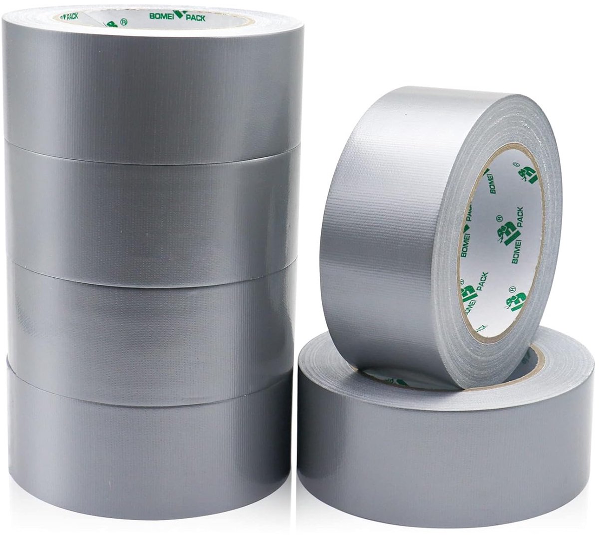 BOMEI PACK Multi-functional textile tape silver, grey, repair tape 50 mm x 50 m, 6 rolls - ShopVlot