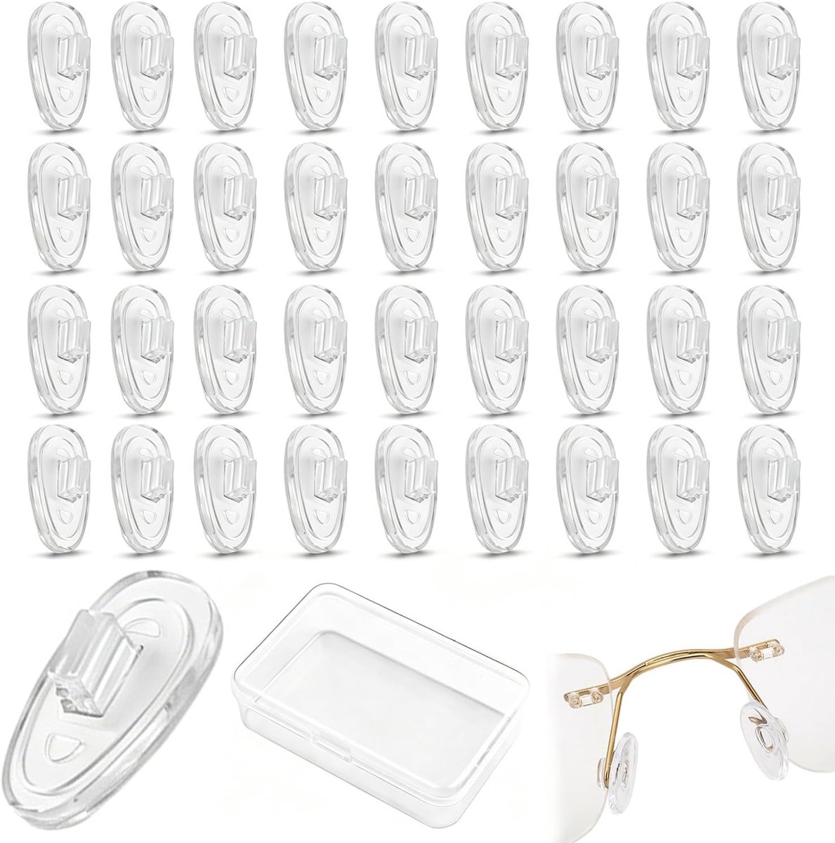 20 paar bril-neuspads, neuspads om in te steken, antislip, neuspads bril om in te steken, bril neuspads siliconen voor - ShopVlot