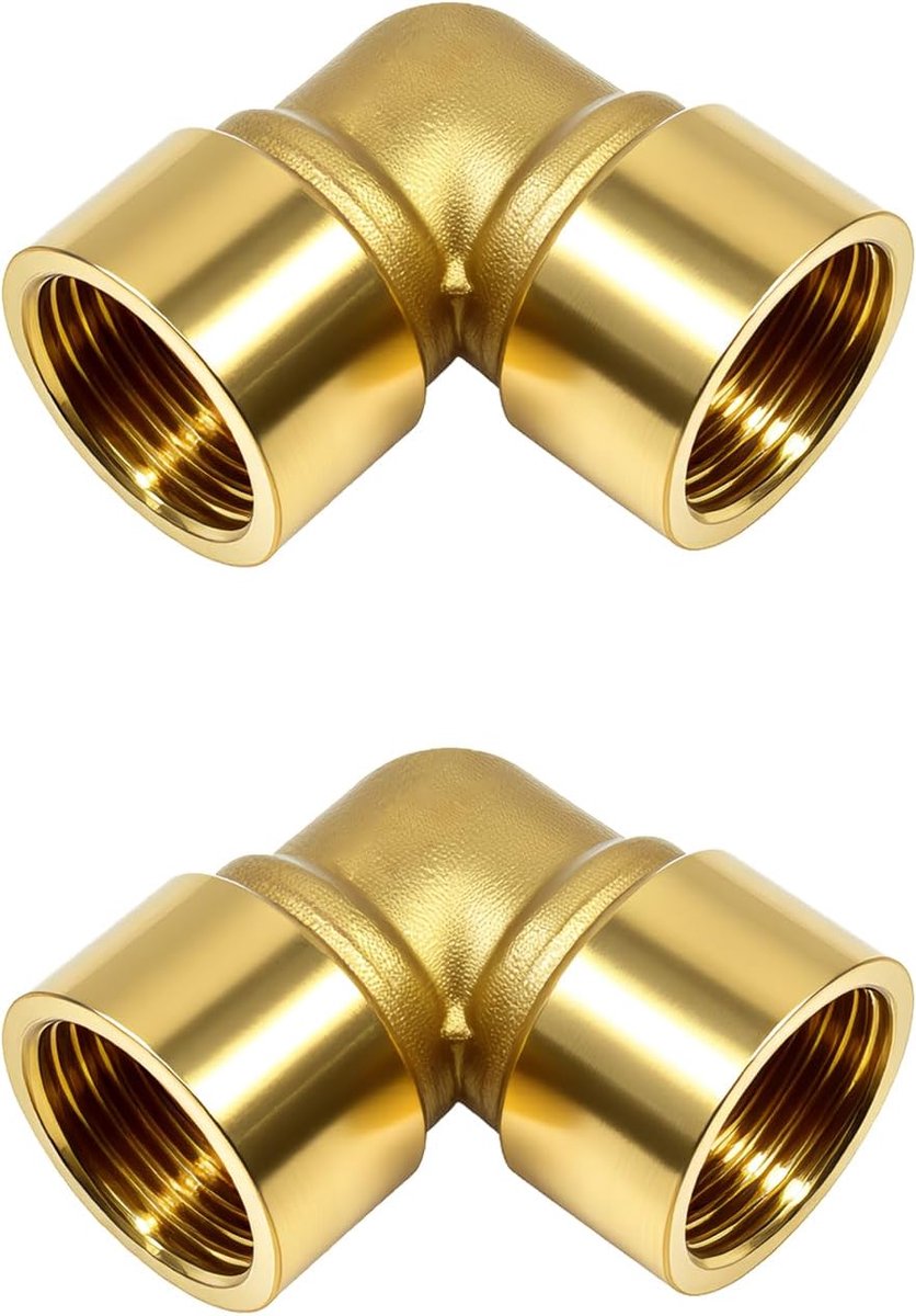 2 stuks 90° 3/8 inch IG/IG messing bochten, DN10 schroefdraadadapter voor slangen, aansluitset voor - ShopVlot