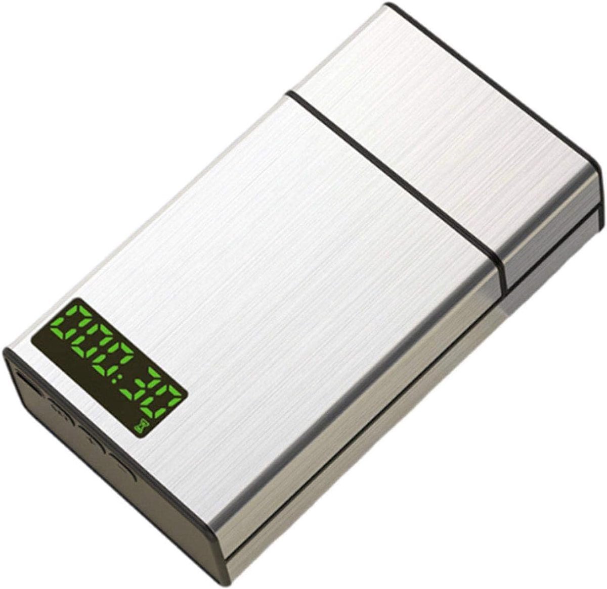 Smart Cigarette Case, Smoking Stop Assistant, Aluminum Alloy Timer and Lock, 20 Slim Cigarettes,Silver - ShopVlot