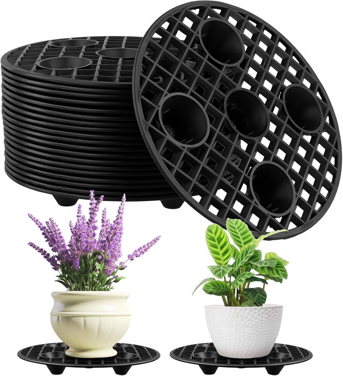 20 Pcs Pot Plant Stand, 20 cm, Flower Pot Coaster, Round Plant Stand, Pot Coaster, Drainage Plants, Indoor Outdoor - ShopVlot