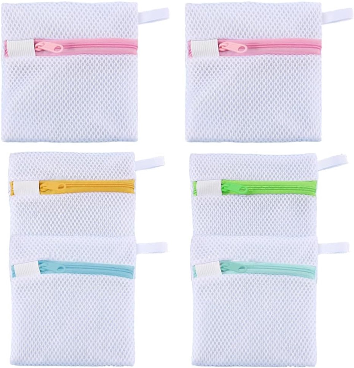 6 stuks kleine waszak, mini anti-klevende opbergtas dikke mesh ritssluiting herbruikbaar voor bescherming van delicate - ShopVlot