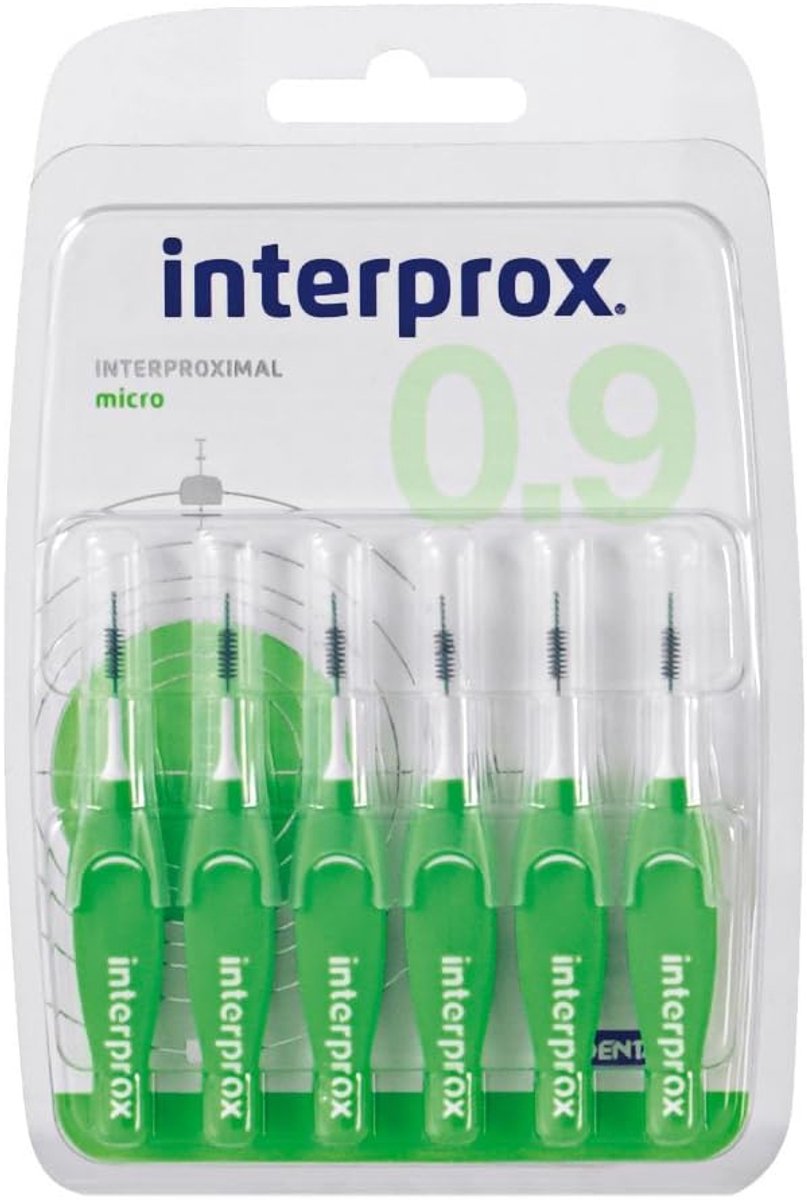 Interprox Interdental brushes green micro 6 pieces, pack of 6 (6 x 6 pieces) - ShopVlot
