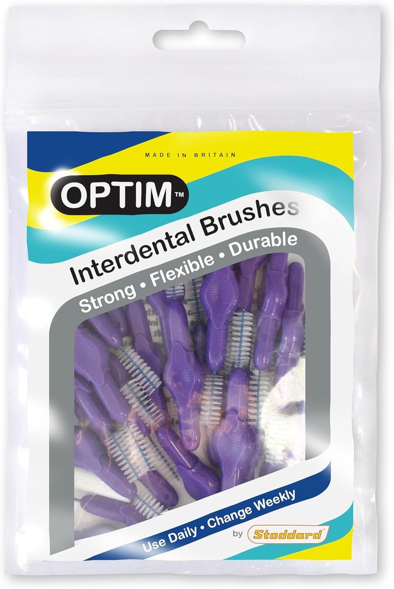 Stoddard OPTIM Interdental Brushes Pack of 25, Lilac 1.1mm Size 6 - ShopVlot