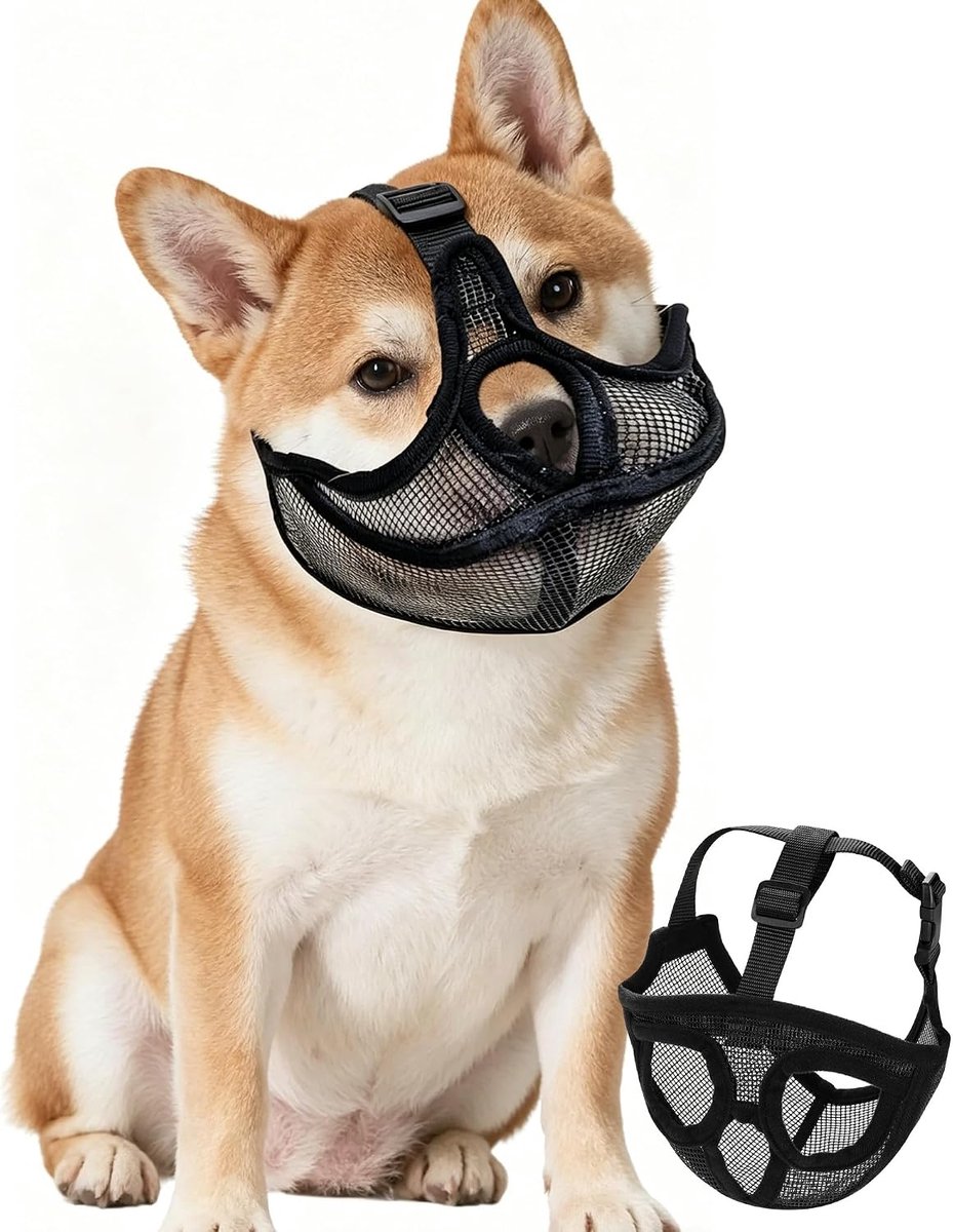 Muilkorf voor Franse bouledog en honden met korte snuit verstelbaar en ademend van mesh, zacht en gemakkelijk te - ShopVlot