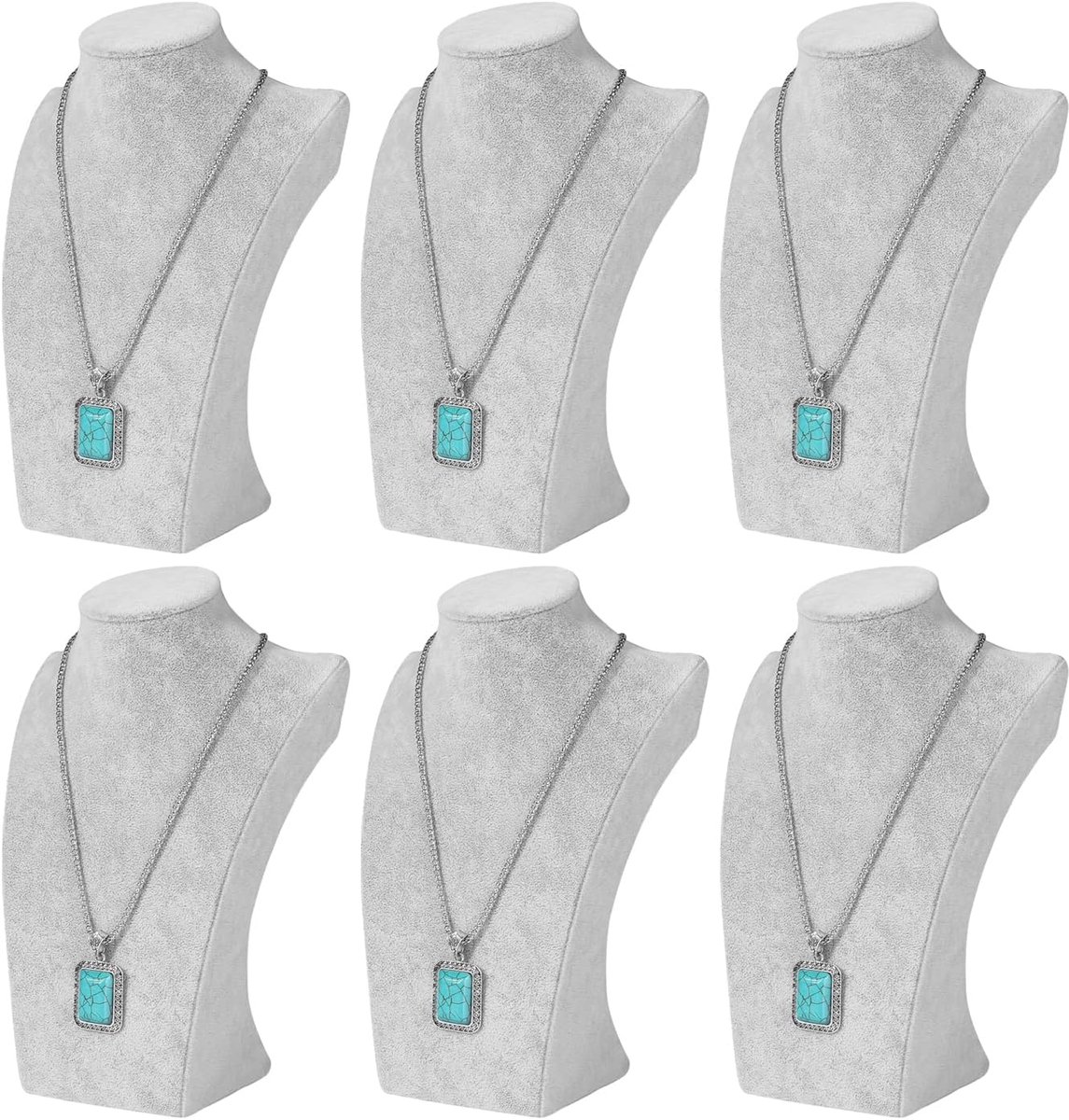 Flexzion Velvet 3D Necklace Jewelry Display Buststand [6-Pack] - ShopVlot