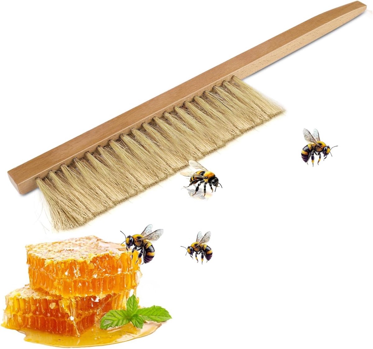Flexzion Bee Hive Brush with Natural Bristle & Wooden Handle, Beehive Cleaning Tools & Beekeeping Equipment & Bee - ShopVlot