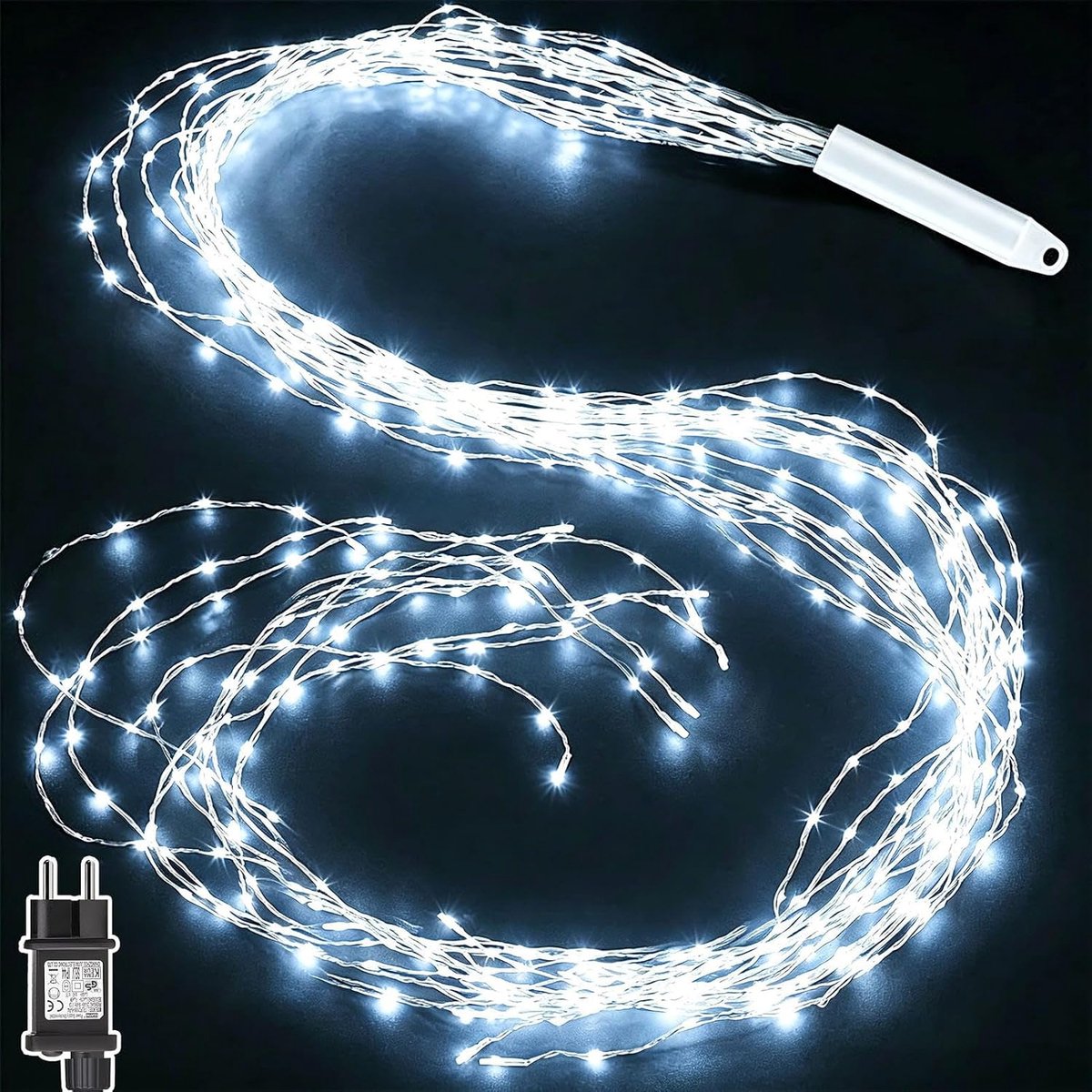 Light Float 2 m 400 LED Christmas Lights with Power Timer String Lights 8 Modes Waterfall Light Bundle for Christmas - ShopVlot